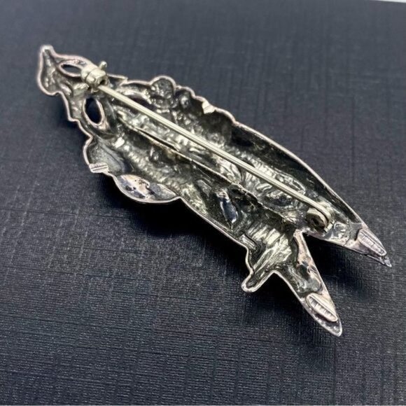 Vintage Repousse Art Nouveau Jack and the Beanstalk Brooch - Picture 4 of 4